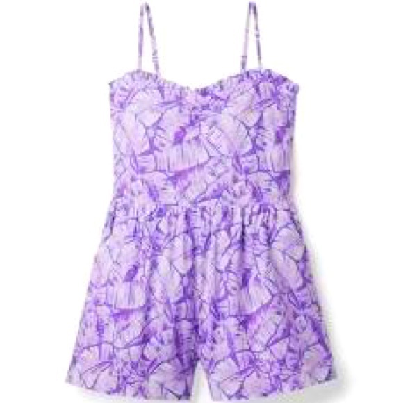 Janie and Jack Purple Floral Romper - Picture 1 of 6